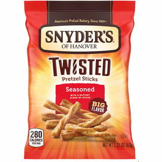 Office Snax® Pretzels, Seasoned, 2.25 oz Bag, 36/Carton (OFX14750)