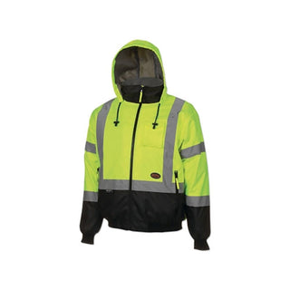 Pioneer 5209U Class 3 High Visibility Safety Bomber Jacket, Polyfill, 2X-Large, Y/G (852-V1130460U-2XL)