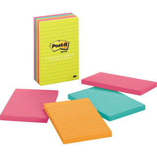 Post-it® Notes 4" x 6" Pads in Capetown Colors (MMM6605AN)
