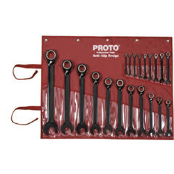 Proto Spline Reversing Combination Ratcheting Wrench, 20 Pc, Inch (577-SCV-20S)
