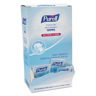 Purell® Cottony Soft Individually Wrapped Hand Sanitizing Wipes, 5 x 7, White, 12/Carton (GOJ9027-12)