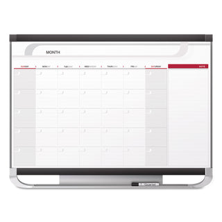 Quartet® Prestige 2 Magnetic Total Erase Monthly Calendar, 48 x 36, Graphite Color Frame (QRTCP43P2)