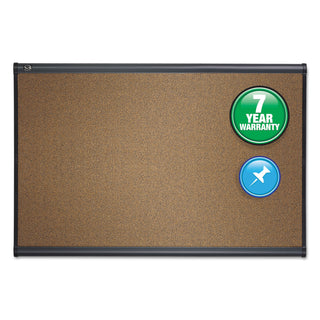 Quartet® Prestige Bulletin Board, Brown Graphite-Blend Surface, 36 x 24, Aluminum Frame (QRTB243G)