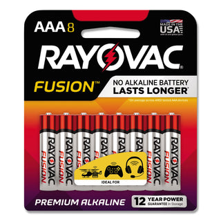 Rayovac® Fusion Advanced Alkaline AAA Batteries, 8/Pack (RAY8248CTFUS)