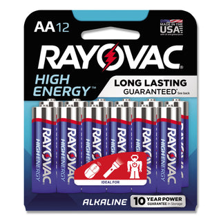 Rayovac® High Energy Premium Alkaline AA Batteries, 12/Pack (RAY81512CF)
