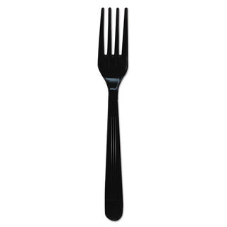 Heavy Weight Polystyrene Fork - Black, 6.75", 1000 per Case (RES-570)