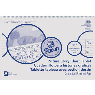 Roselle Picture Story Chart Tablet, 24" x 16", Ruled Pages, 20 Sheets (RLP07426)