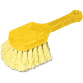 Rubbermaid® Pot Scrubber Brush, 8&quot; Plastic Handle, Gray Handle with Yellow Bristles (RUB9B29)