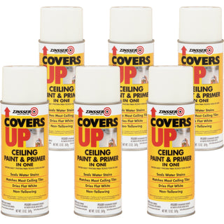 Zinsser Ceiling Paint/Primer, Vertical Spray, 13 oz, 6/CT, WE (RST3688CT)