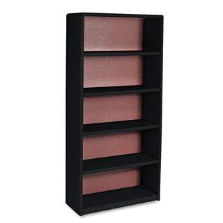 Safco® Value Mate Series Metal Bookcase, Five-Shelf, 31-3/4w x 13-1/2d x 67h, Black (SAF7173BL)