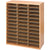 Safco® Wood/Corrugated Literature Organizer, 36 Compartments, 29 x 12 x 34.5, Medium Oak, Ships in 1-3 Business Days (SAF9403MO)