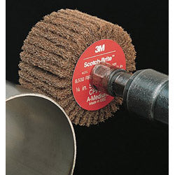 Scotch® Cut and Polish Flap Brush, 3 in x 1/4 in, Medium, Aluminum Oxide, 8500 rpm (405-048011-05974)
