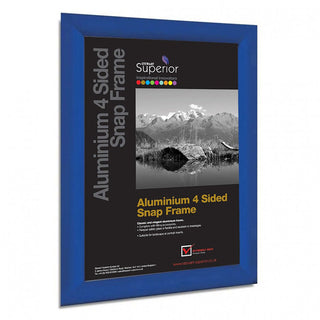 Seco® Mitred Snap Frame - 18" x 24" Frame Size - Rectangle - Durable - Aluminum - Blue (SSCSN1824BLUE)