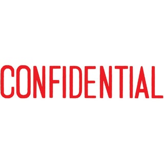 Shachihata Inc. U.S.A. Confidential Ink Stamp, 1/2&quot;x1 5/8&quot;, Red Ink (SHA1130)