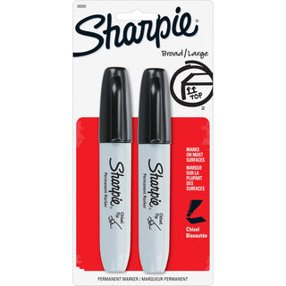 Sharpie® Marker, Chisel Tip, 2 Count, Black (SAN38262PP) (SAN38262)