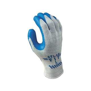 Showa ATLAS® 300 General Purpose Latex Coated Fingers/Palm Gloves, Small, Blue/Gray (845-300S-07)