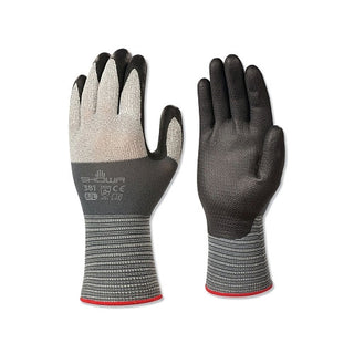 Showa Coated Gloves, size M, 9-1/2 in L, Gray, PR (845-381M-07)