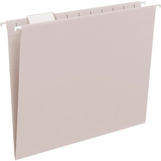 Smead™ Hanging Folders, Recycled, Letter Size, Gray, 1/5 Cut Clear Tabs, 25/Box (SMD64063)