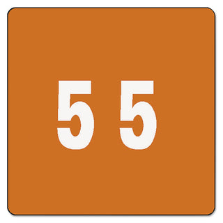 Smead™ Numerical End Tab File Folder Labels, 5, 1.5 x 1.5, Brown, 250/Roll (SMD67425)
