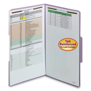 Smead™ Top Tab Colored 2-Fastener Folders, 1/3-Cut Tabs, Legal Size, Lavender, 50/Box (SMD17440)