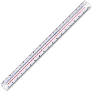 Staedtler® Triangular Scale Plastic Engineers Ruler, 12" Long, White with Colored Grooves (STD9871834BK)