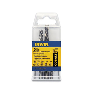 Stanley Bostitch® 5-Piece Left Hand Drill Bit Sets, M-42 Cobalt High-Speed Steel, 5/64 in to 19/64 in Cutting Diam (586-30520)