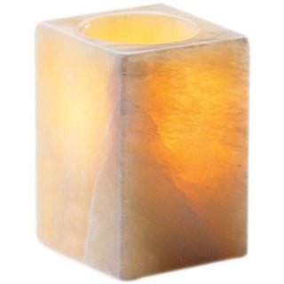 Sterno® Alabaster Flameless Candle Holder, Small Square (STE80230)