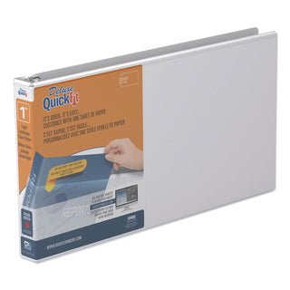 Stride QuickFit Landscape Spreadsheet Round Ring View Binder, 3 Rings, 1" Capacity, 14 x 8.5, White (STW95010L)