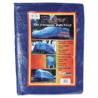 Tarps, Inc. Multiple Use Tarp, 10 ft W x 12 ft L, Polyethylene, Blue (101-1012)