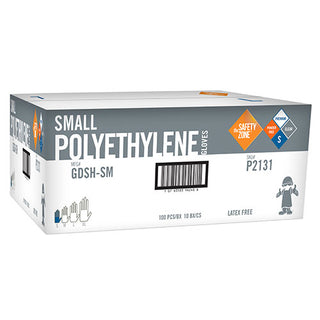 The Safety Zone Powder-Free TPE Stretch Poly Gloves, Small, Clear (GDSH-SM)