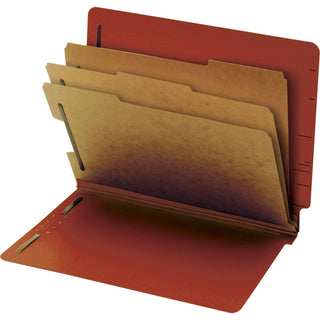 TOPS™ Classification Folder, 25pt, 3-1/2 Exp, Letter, 3-Div, 10/Box, Red (GLW23865GW)