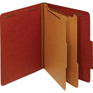 TOPS™ Classification Folders, 25pt, 2-1/2 Exp, 2-Div, Letter, 10/Box, Red (GLW24075R)