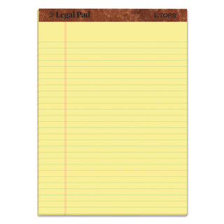 TOPS™ The Legal Pad Ruled Perforated Pads, Wide/Legal Rule, 50 Canary-Yellow 8.5 x 11 Sheets, 3/Pack (TOP75327)