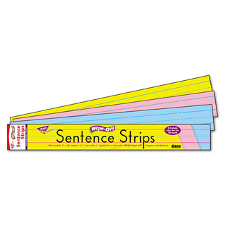TREND® Wipe-Off Sentence Strips, 24 x 3, Blue/Pink, 30/Pack (TEPT4002)