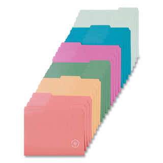 U Brands U ECO Poly File Folders, 1/3 Cut Tabs: Assorted, Letter Size, 0.5" Expansion, Assorted Colors, 24/Pack (UBR6597U0112)