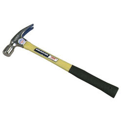 Vaughan Fiberglass Hammer, Forged Steel Head, Straight Handle, 17 in, 24 oz Head, Milled Face (770-FS505M)