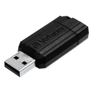 Verbatim® PinStripe USB Flash Drive, 16 GB, Black (VER49063)