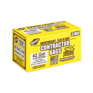 Warp Brothers FLEX-O-BAG Contractor Bags, 42 oz, 3 mil Thick, 33 in w x 48 in h (795-HB42-20-R)
