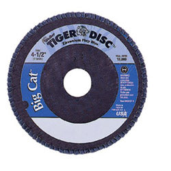 Weiler Tiger® Big Cat® High Density Flap Disc, 7 in dia, 40 Grit, 5/8 in-11, 8600 RPM, Type 27 (804-50843)
