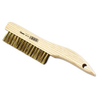 Weiler Plater's Brushes, 10 in, 4 X 18 Rows, Brass Wire, Curved Wood Handle (804-44119)