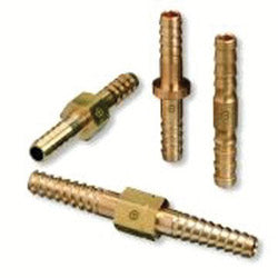 Western Enterprises Brass Hose Splicers, 200 PSIG, Barb Round, 1/4 in (312-44)