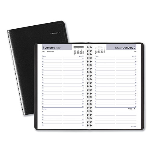 At-A-Glance DayMinder Daily Appointment Book, 8.5 x 5.5, Black Cover, -  G100-00