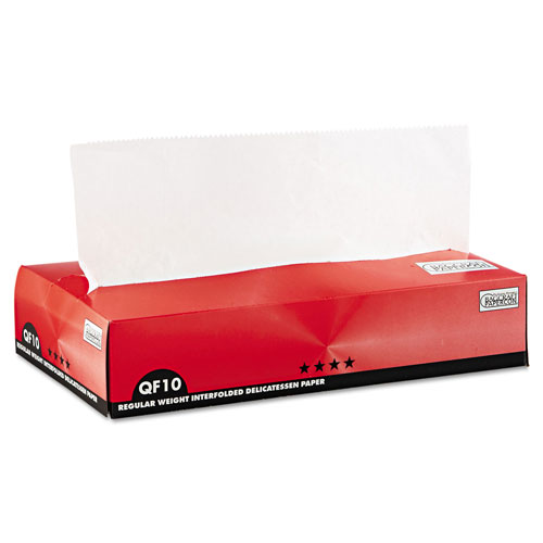 Bagcraft QF10 Interfolded Dry Wax Paper, 10 x 10 1/4, White, 500/Box, -  011010