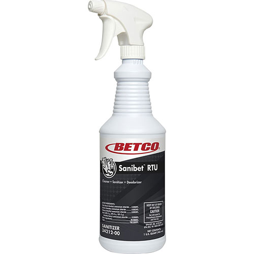 Betco Sanibet RTU Cleaner - Ready-To-Use Spray - 32 fl oz (1 quart) - -  3421200CT