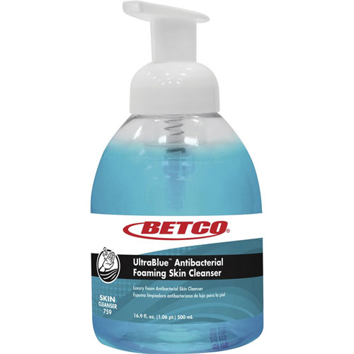 Betco Ultra Blue Antibacterial Skin Cleanser, Foam, 16.91 fl oz, -  7590900