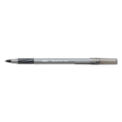 Bic Round Stic Grip Xtra Comfort Stick Ballpoint Pen, 1.2mm, Black