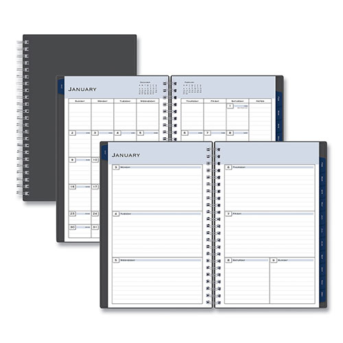 Blue Sky Passages Weekly/Monthly Planner, 8 x 5, Charcoal Cover, -  100010