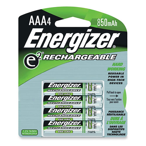 Energizer Rechargeable NiMH Batteries, AAA Size, 4BX/CT -  NH12BP4CT