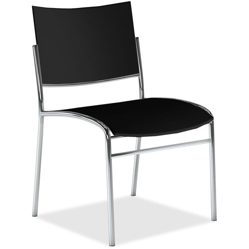 Mayline Escalate Stackable Chair - Black Seat - Four-legged Base - 4 -  ESC2B