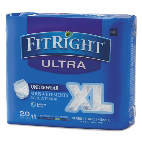 Medline FitRight Ultra Protective Underwear, X-Large, 56"" to 68 -  FIT23600ACT